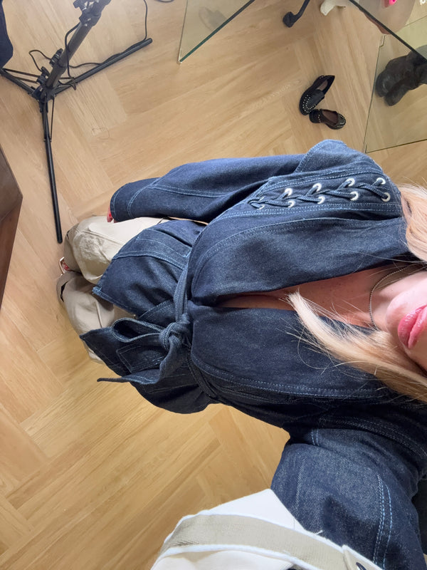 Giacca corsetto denim chic