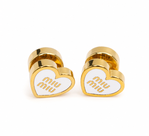Orecchini cuore bianco miu