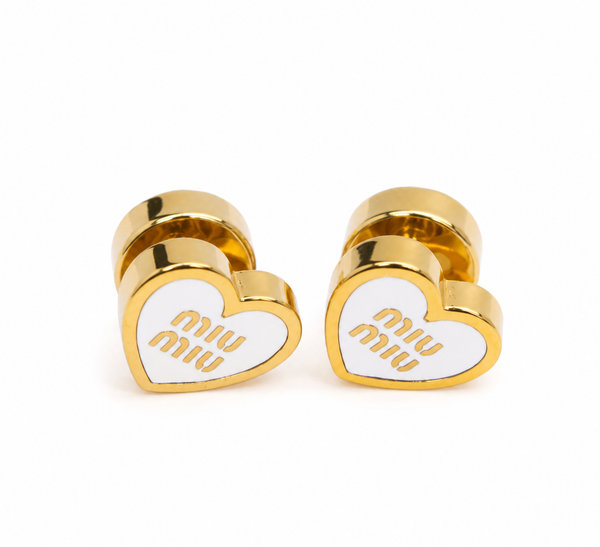 Orecchini cuore bianco miu