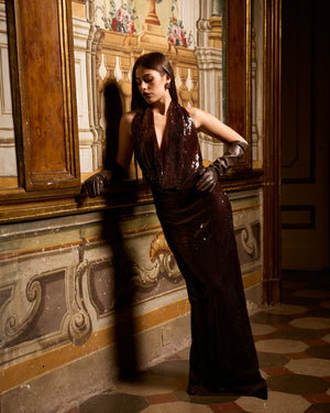 Dress Monaco paillettes Brown