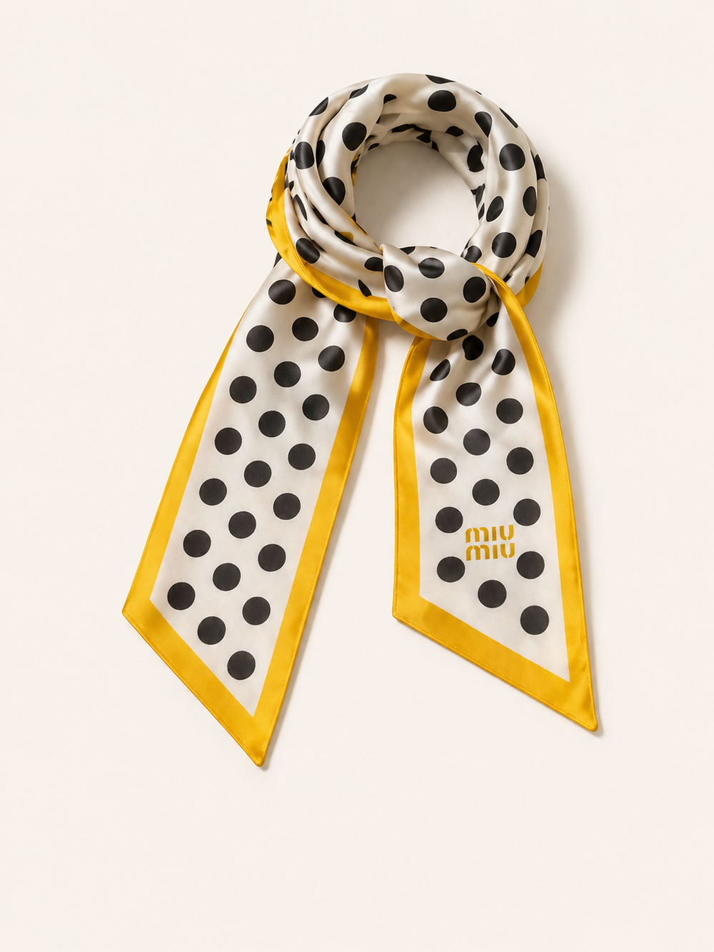 Foulard Pois Satin Giallo