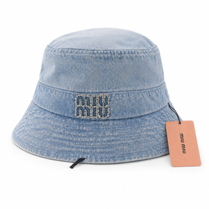 Pescatore denim light scritta miu crystal