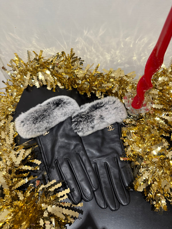 Guanti pelle ed ecofur chanel