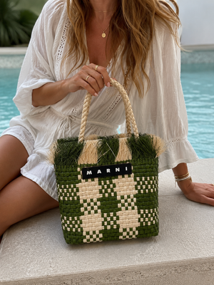 Shopper paglia e pistacchio mari