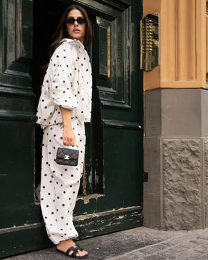 Pantalone Balloon Pois Ivory