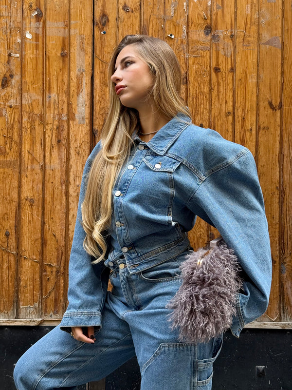 Coordinato denim Milano fashion