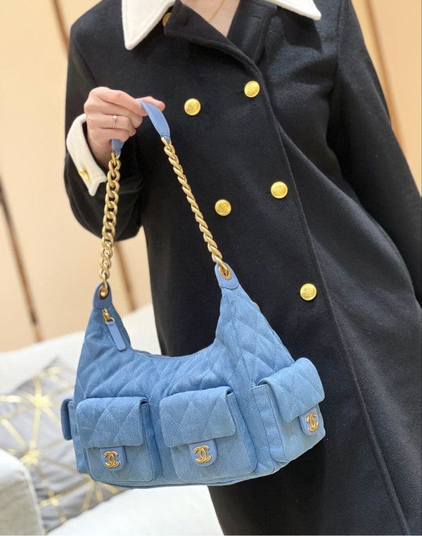 Denim chain bag