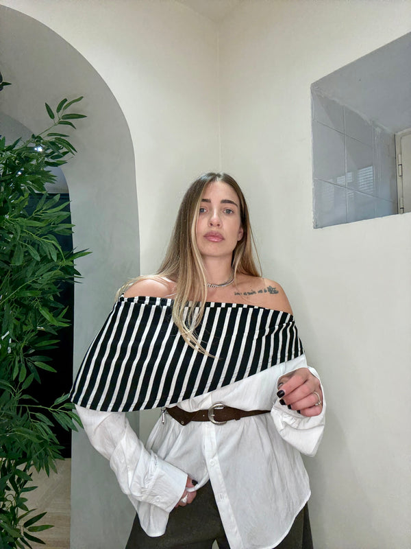 Camicia stripe shirt con cintura