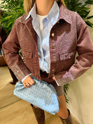 Coordinato denim Borgogna Shine