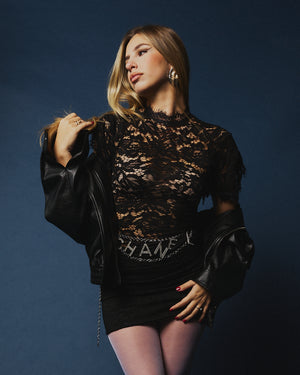 Dress mini ricamato black