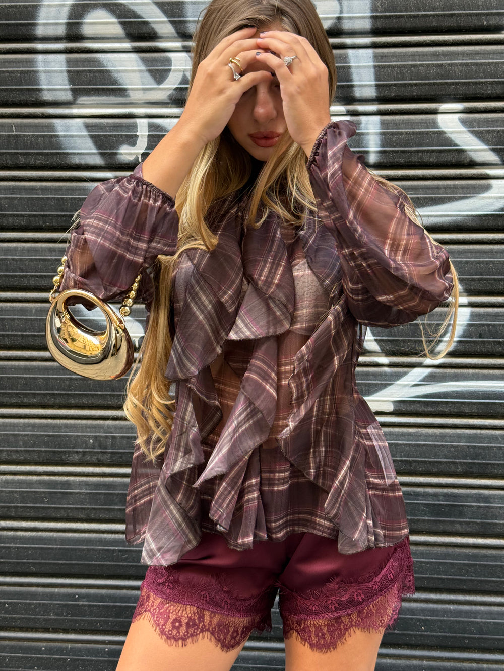 Blusa romantic check