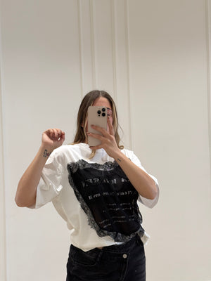 T-shirt pizzo bustier