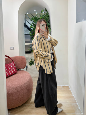 Camicia burro a righe navy