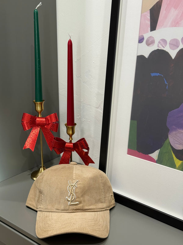 Cappello YSL velluto beige