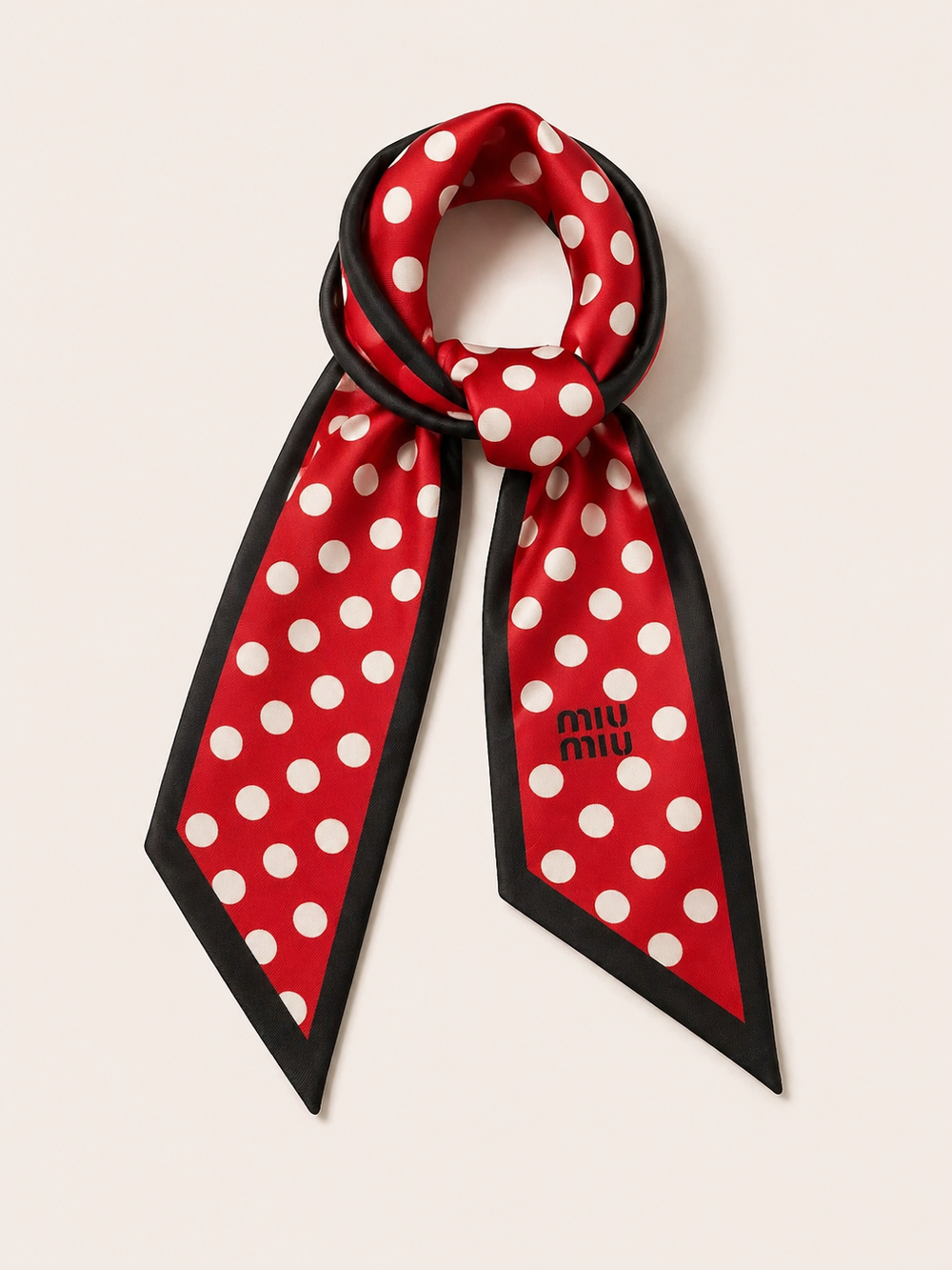 Foulard Pois Satin Rosso