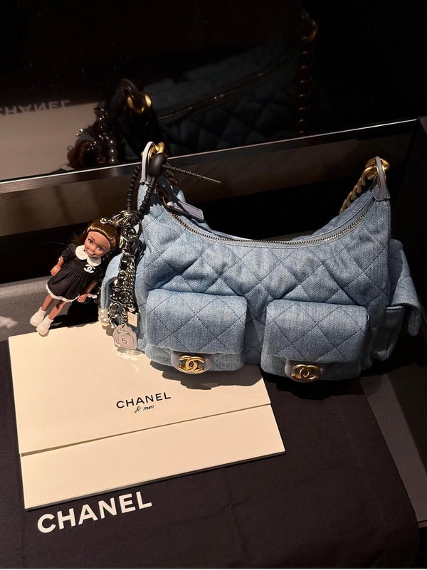Denim chain bag