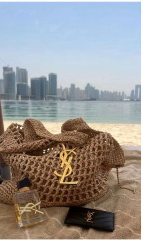 Borsa rafia con pochette ys