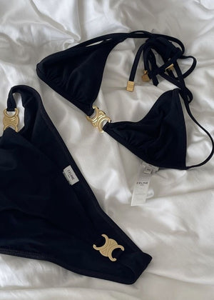 Bikini celi dettagli in oro