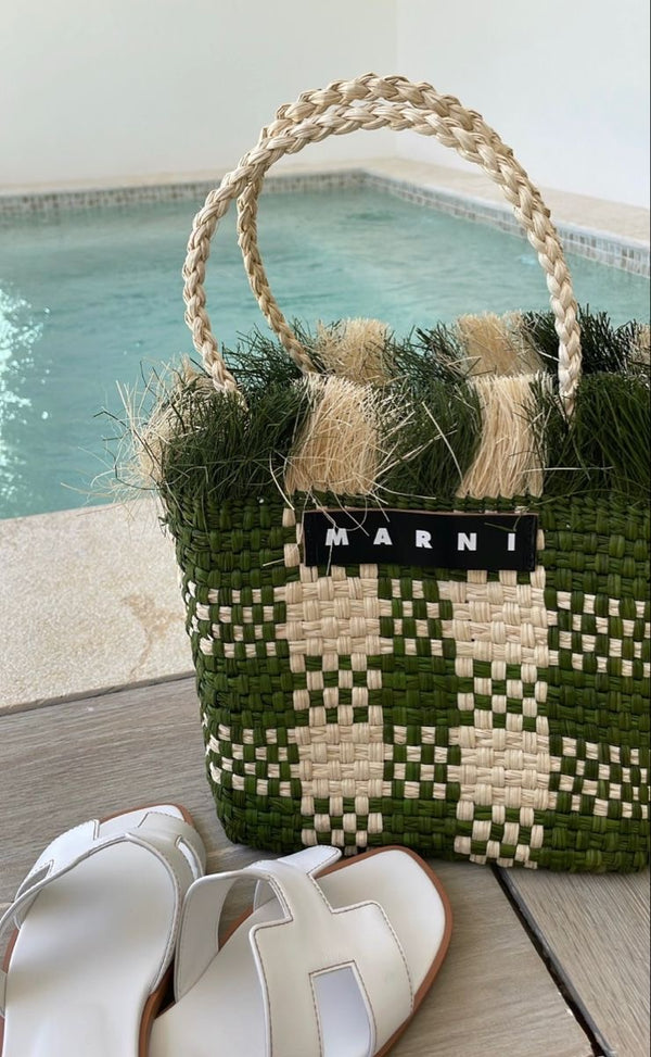 Shopper paglia e pistacchio mari