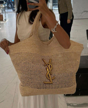 Borsa rafia con pochette ys