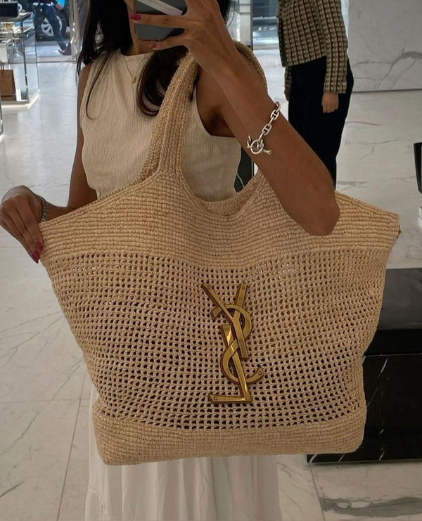 Borsa rafia con pochette ys
