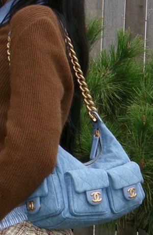 Denim chain bag