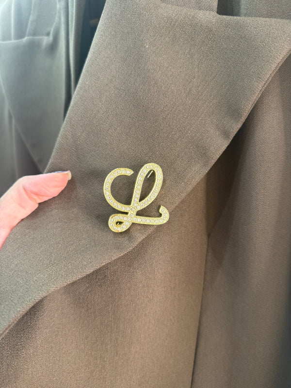 Spilla Loewe strass gold