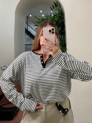 Maglia serafino righe