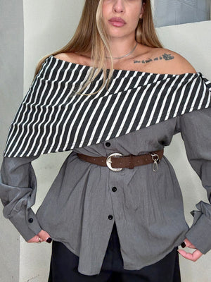 Camicia stripe shirt con cintura