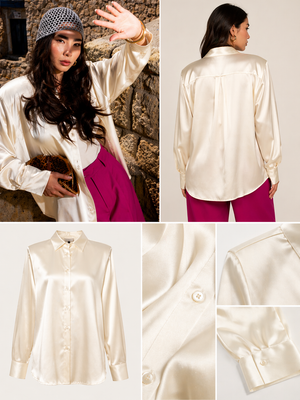 Camicia satin spalle strutturate