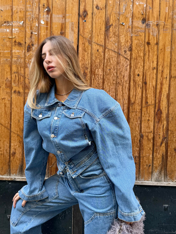 Coordinato denim Milano fashion