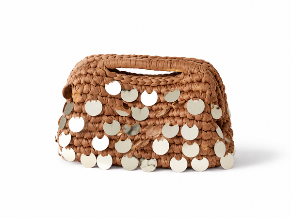 Clutch intrecciata pailettes