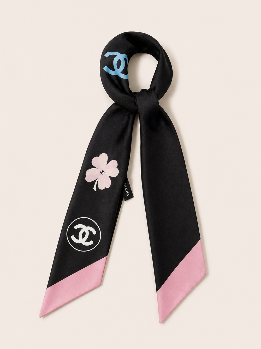 Foulard Icon Black Flower