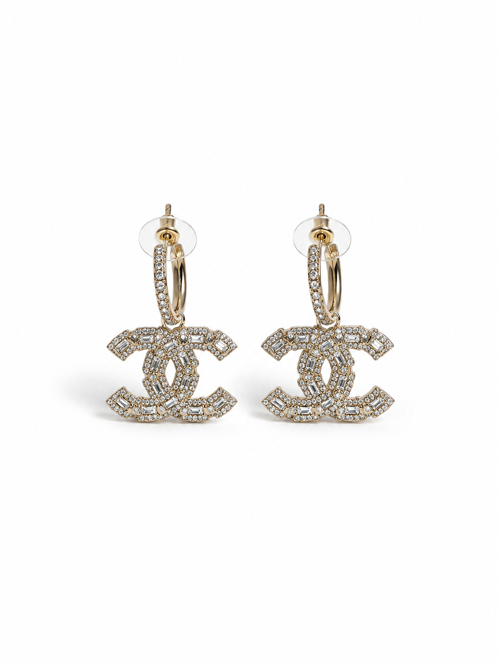 Orecchini Crystal cerchio+ logo cc