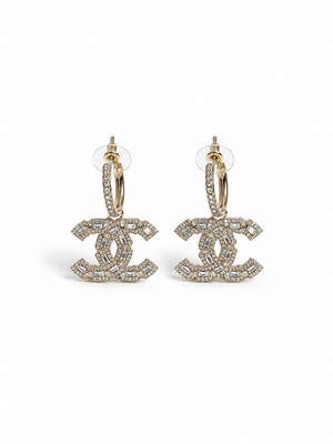 Orecchini Crystal cerchio+ logo cc