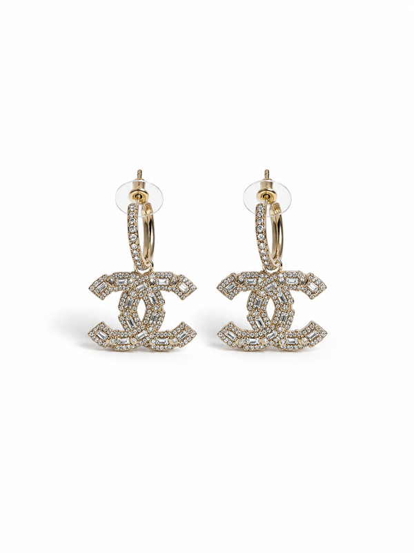 Orecchini Crystal cerchio+ logo cc