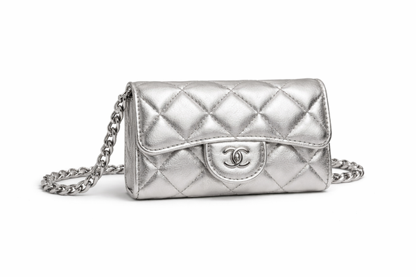 Catena con micro pochette silver