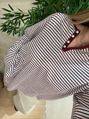 Maglia serafino righe