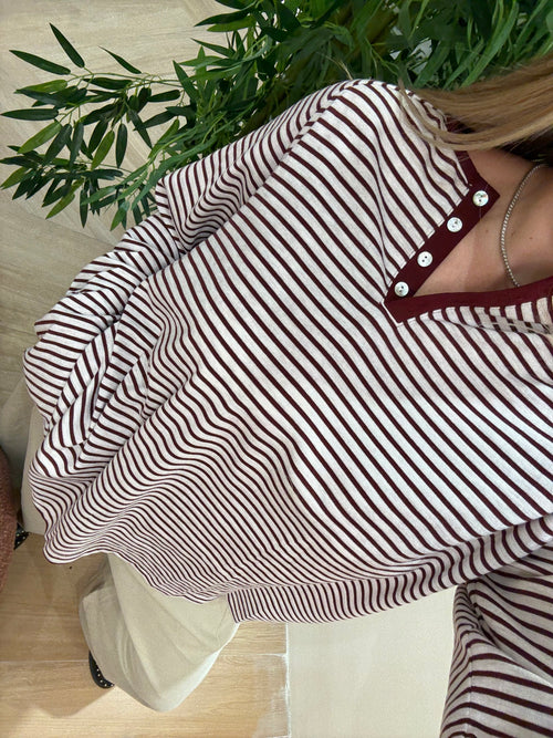 Maglia serafino righe