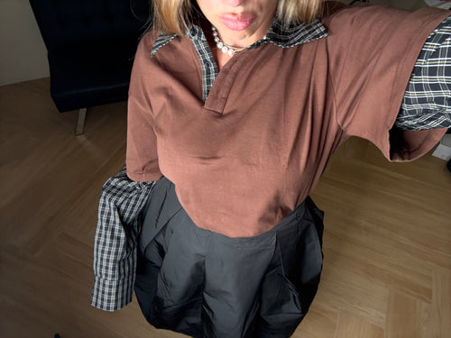 Maglia con camicia quadri