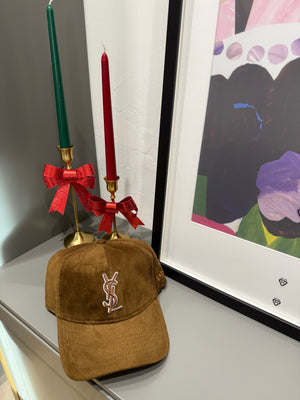 Cappello YSL velluto caramello