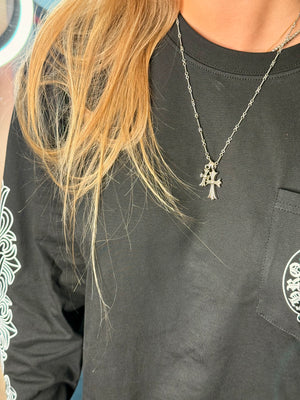 Collana doppi croce chrome hearts silver