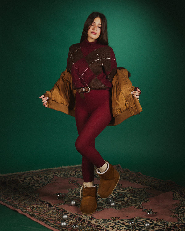 Maglione rombi collo alto