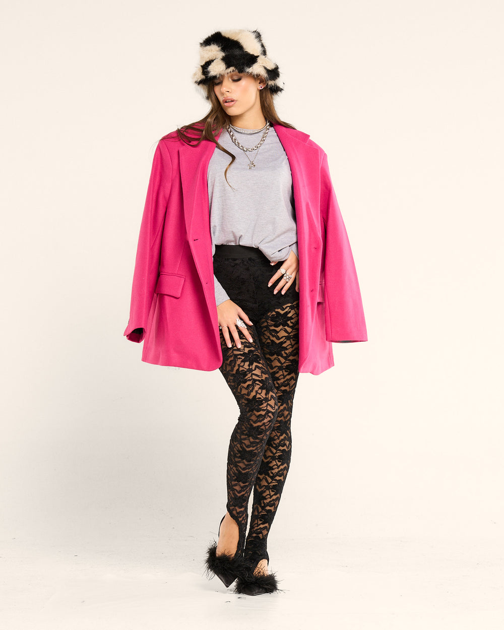 Collant in pizzo con ghette