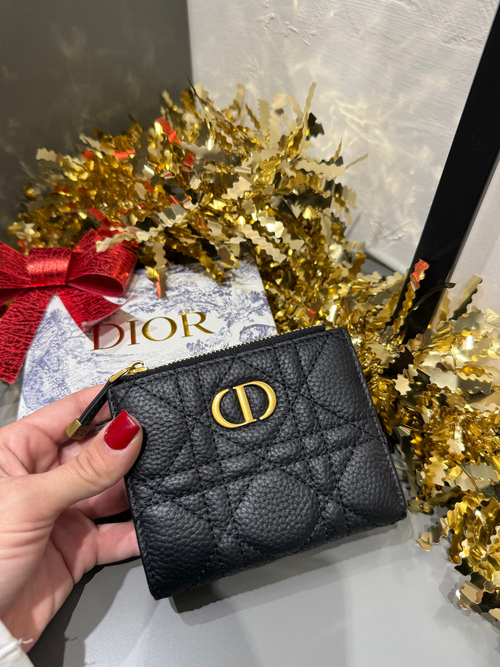 Portacarte in pelle Dior nero