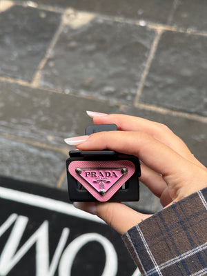 Pinza Prada Nera (logo rosa)