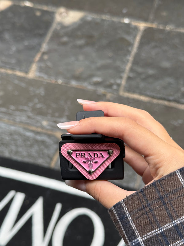 Pinza Prada Nera (logo rosa)