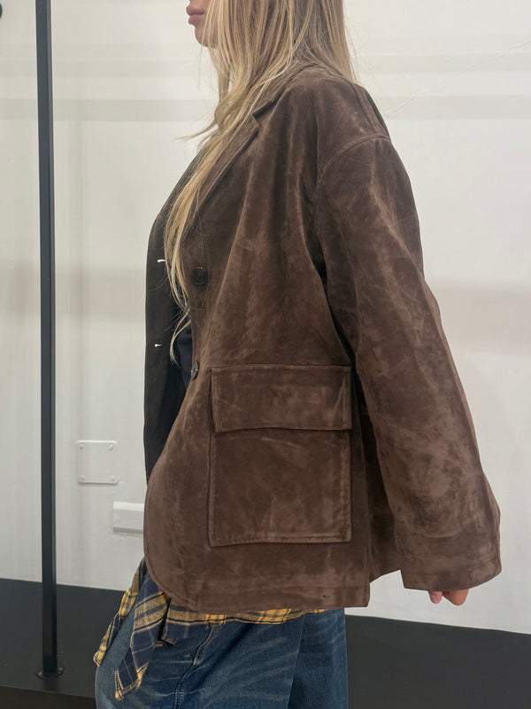 Blazer scamosciato oversize