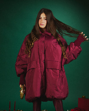 Bomber oversize Arya Borgogna