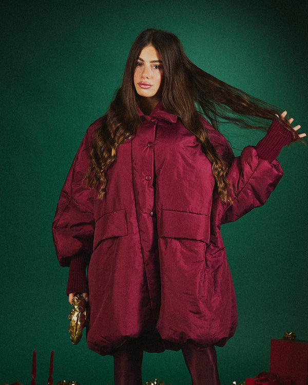 Bomber oversize Arya Borgogna